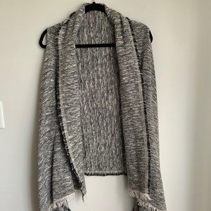 Express Black/White Fringed Cardigan